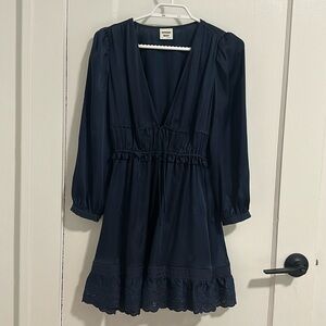 Aritzia Sunday Best Navy silky dress